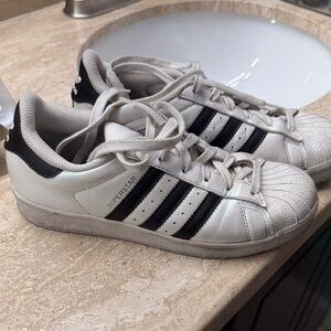 Adidas Superstar White with Black Stripes